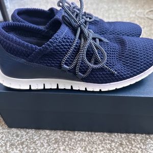 Cole Haan Zerogrand Knit Oxford Sneakers Shoes Blue/ White Womens Size 8